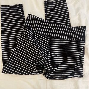 Lululemon striped wunder under crop leggings size 4